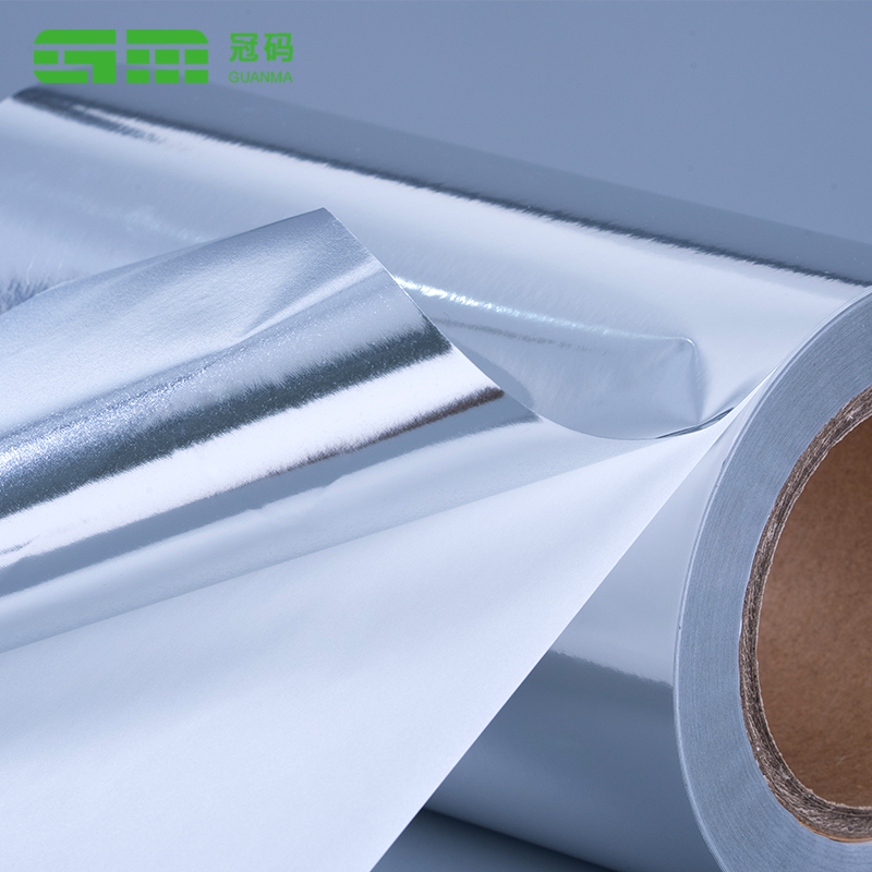 50mic glanzend zilver PP zelfklevend papier jumborol met bandenlijm